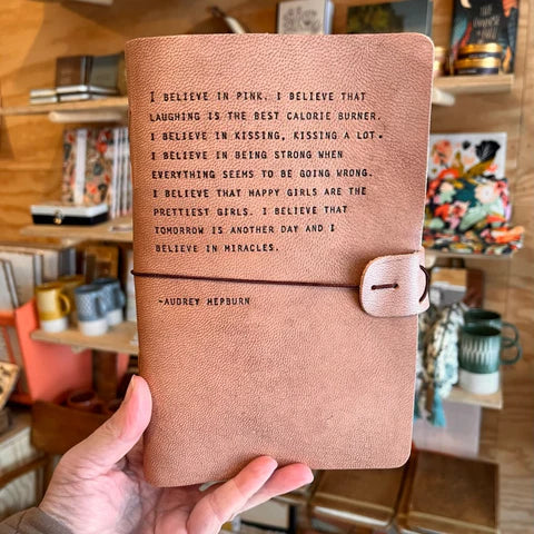 Audrey Hepburn Artisan Leather Journal - Blush