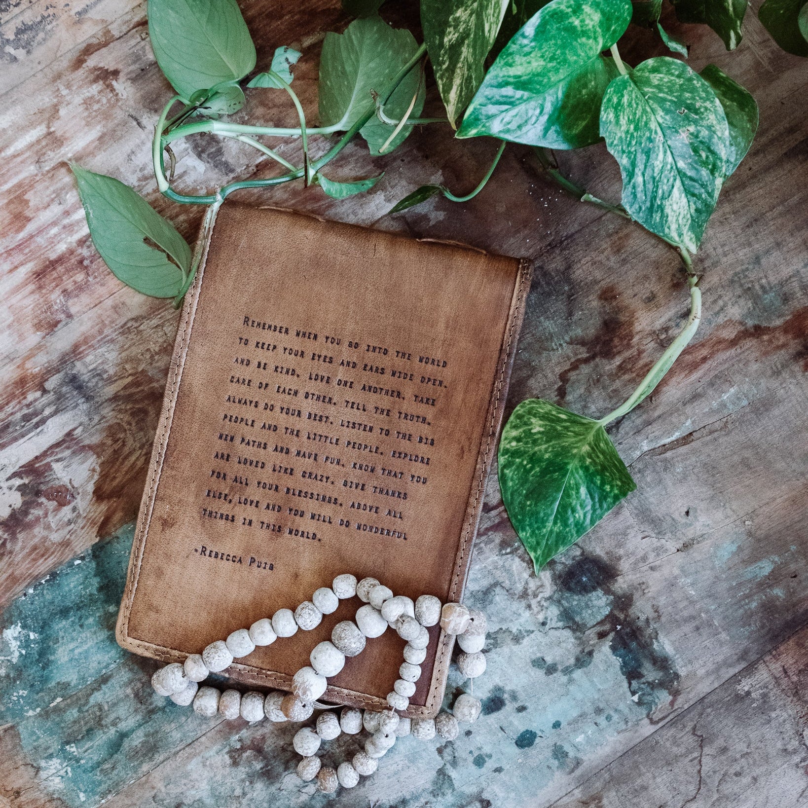 ***Remember When (Rebecca Puig) Leather Journal - Maple