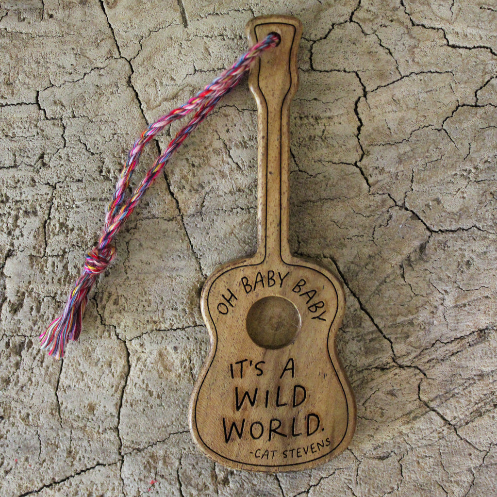 Cat Stevens Wooden Acoustic Guitar 2"x5"