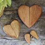 Wooden Heart Shape Magnetic Ring Box  3"