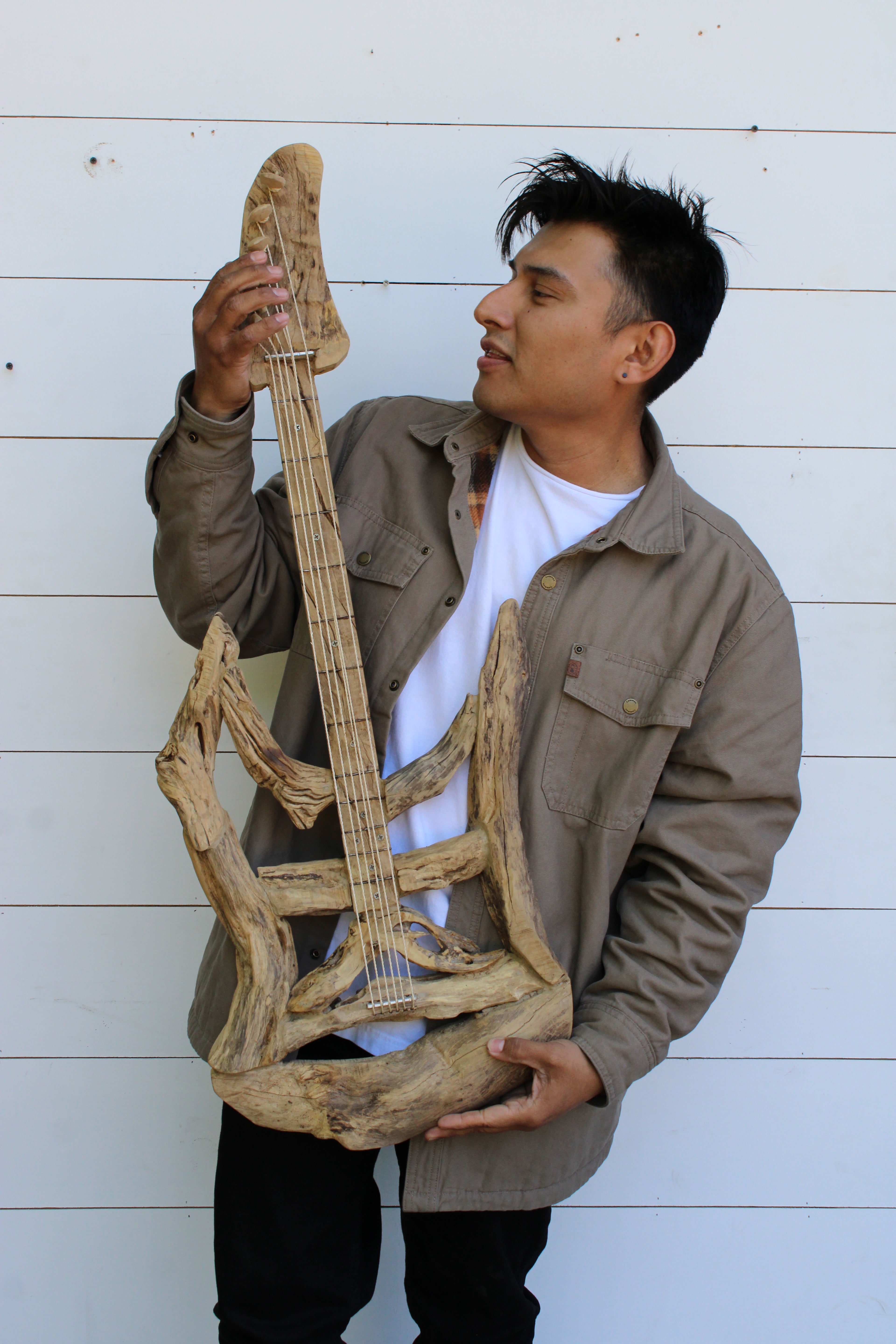 Driftwood Guitar with Strings