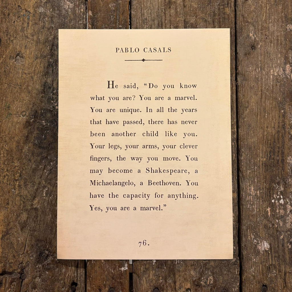 Pablo Casals Art Poster in Cream