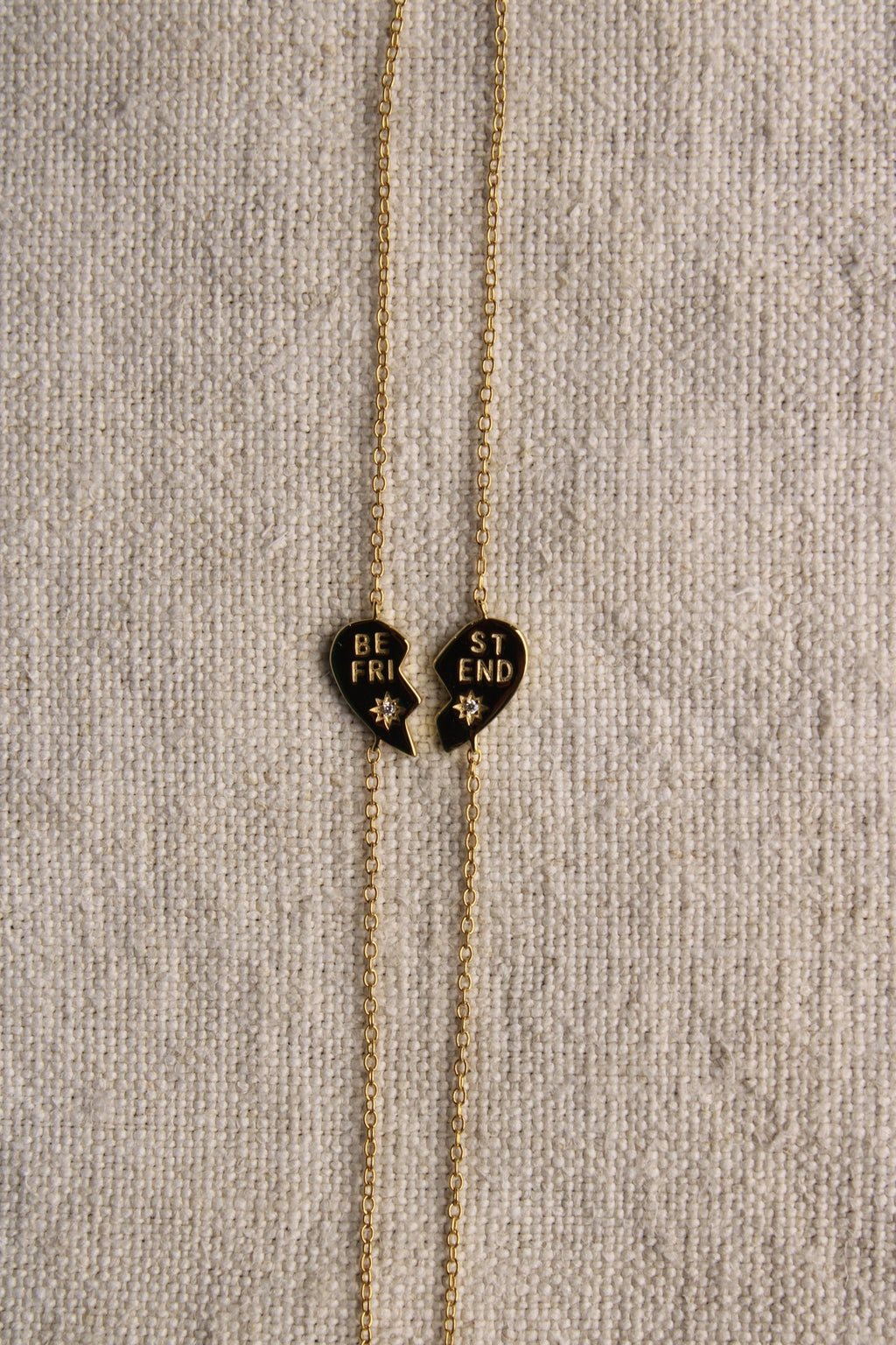 14K Gold Plated "Best Friend" Heart Bracelet Set