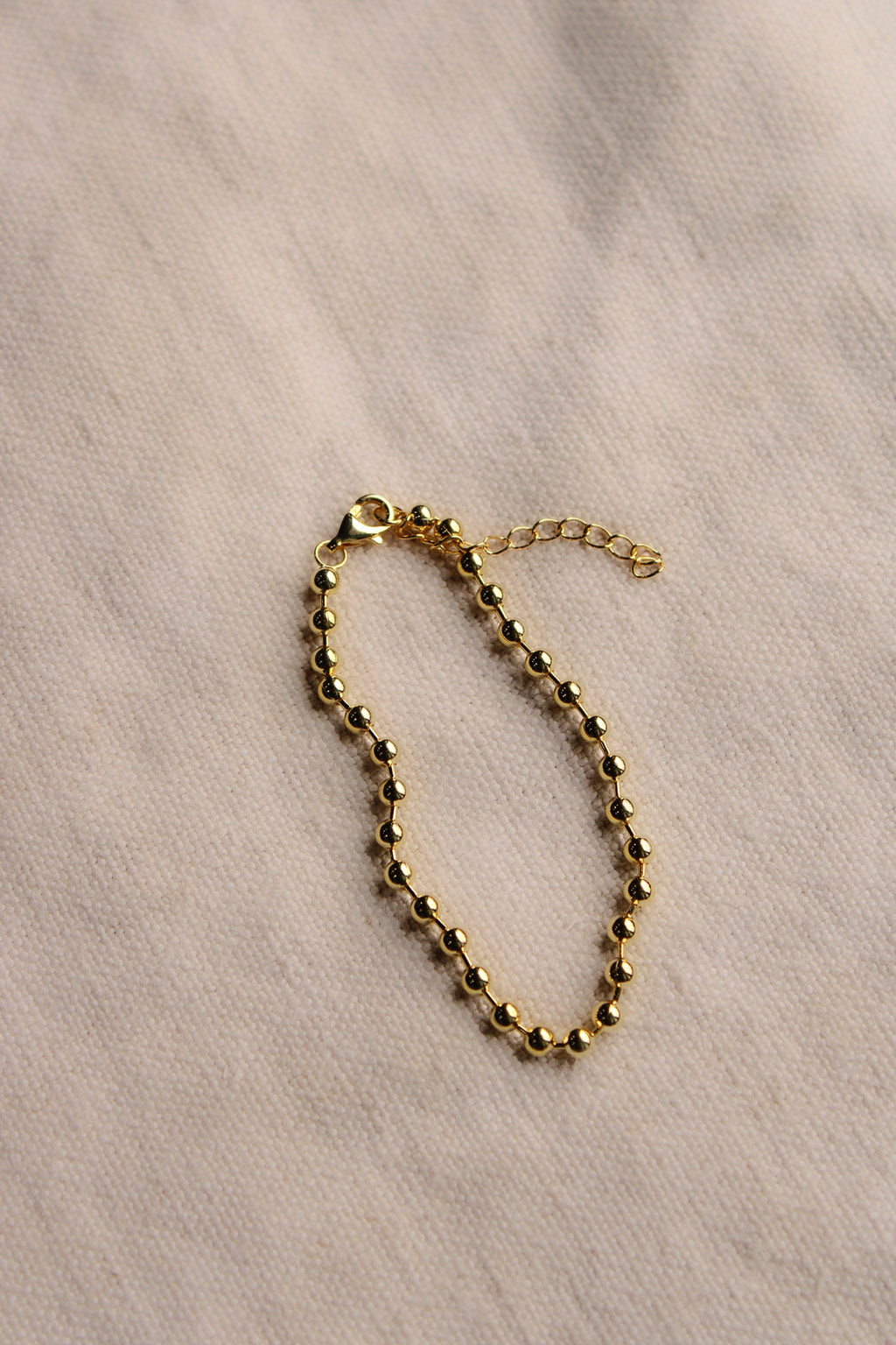 ***Gold Beaded Bracelet 6.3" + 1.6 extender