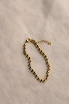 ***Gold Beaded Bracelet 6.3" + 1.6 extender