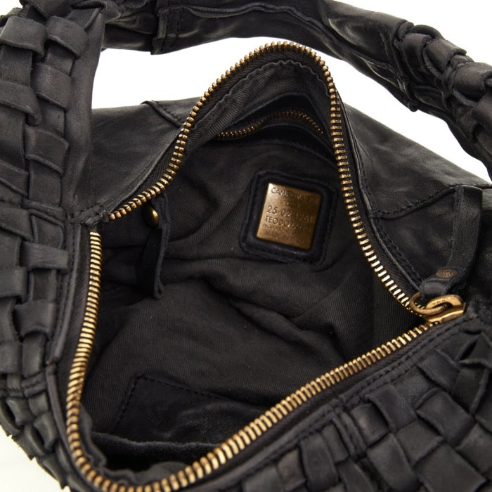 Small Shoulder Bag in Woven Cowhide
