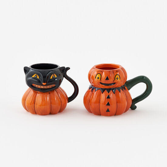 Halloween Pumpkin/Cat Mug, Asst