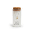 Message in a Bottle Necklace Collection - Gold Evil Eye with White Topaz