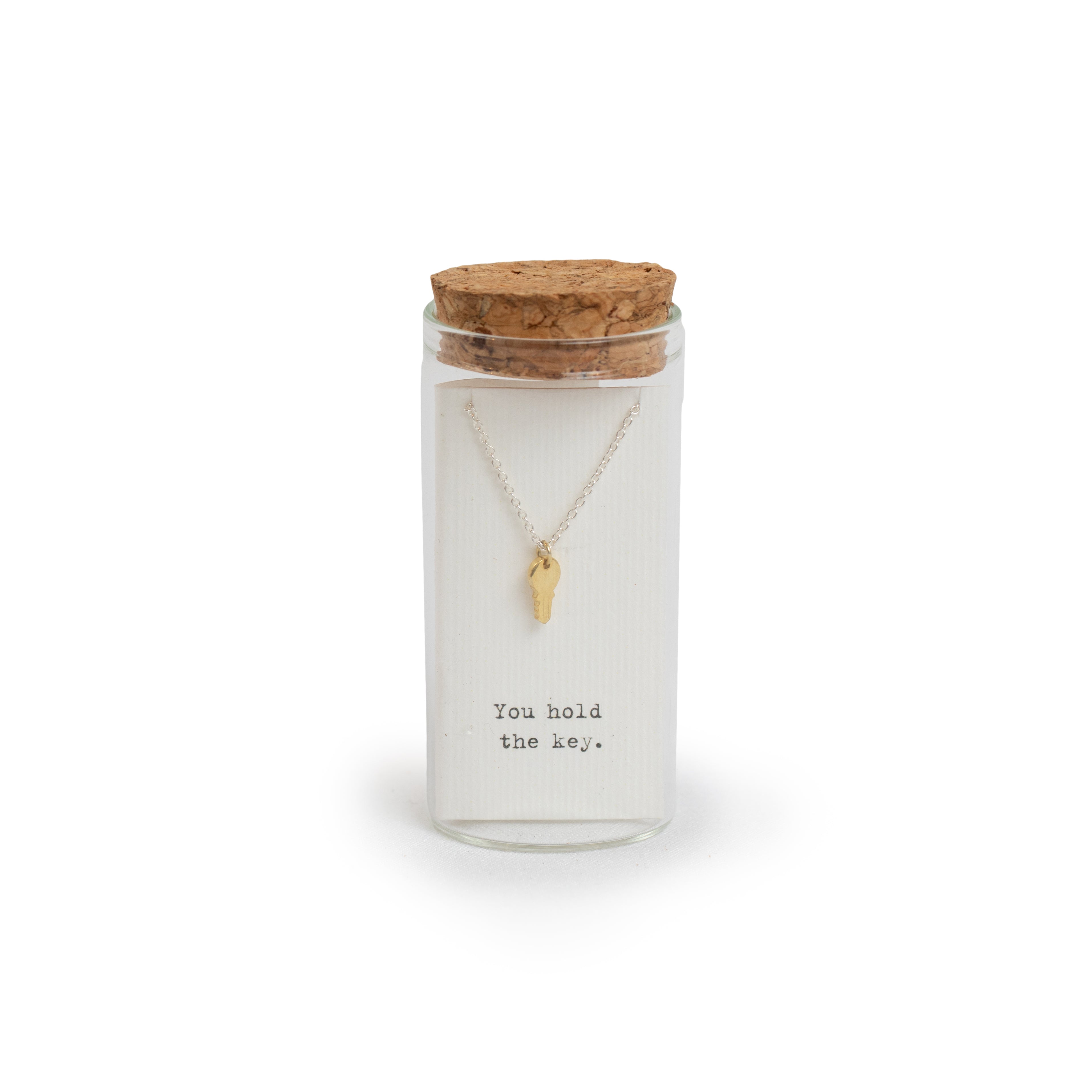 Message in a Bottle Necklace Collection - Gold Key