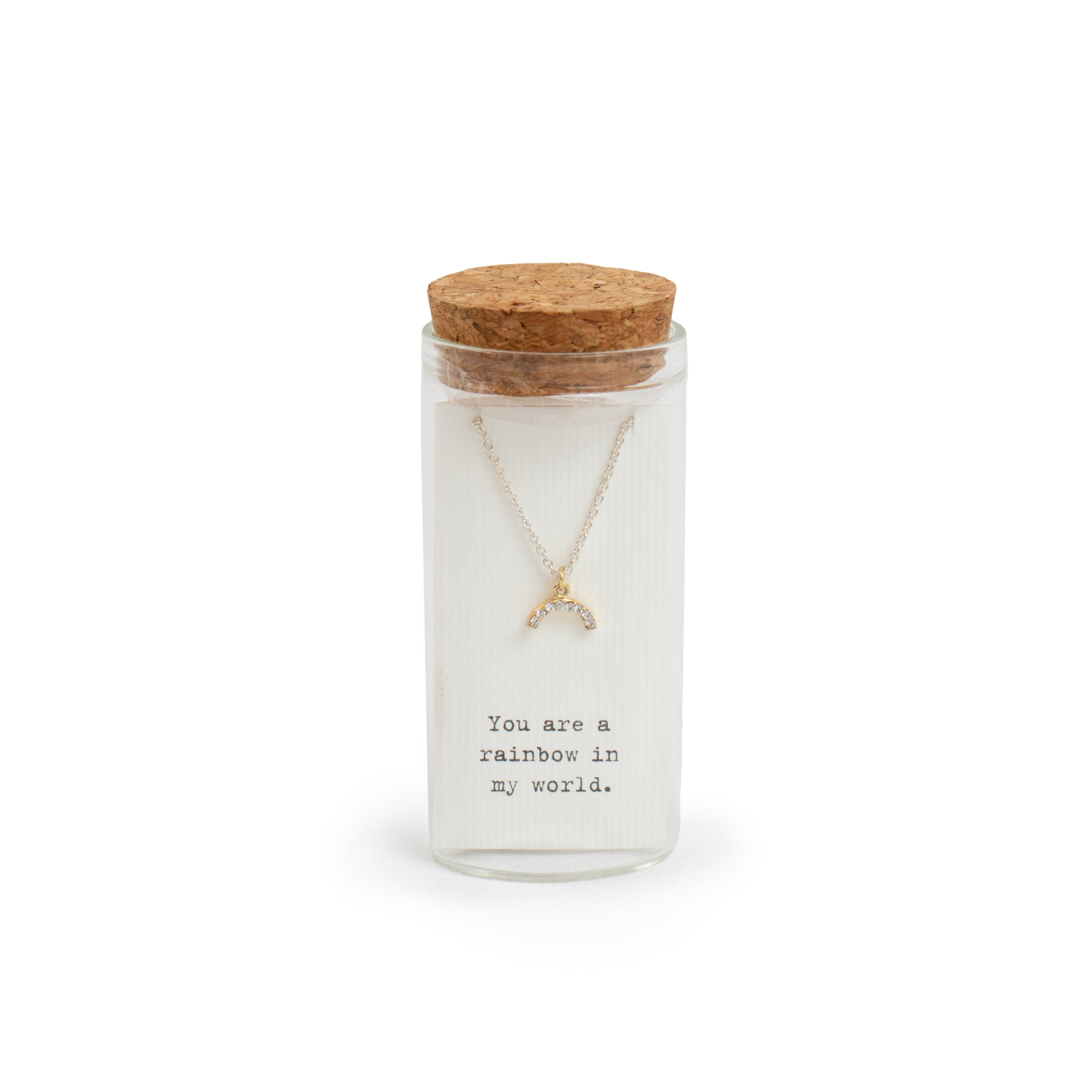 Message in a Bottle Necklace Collection - Gold Rainbow