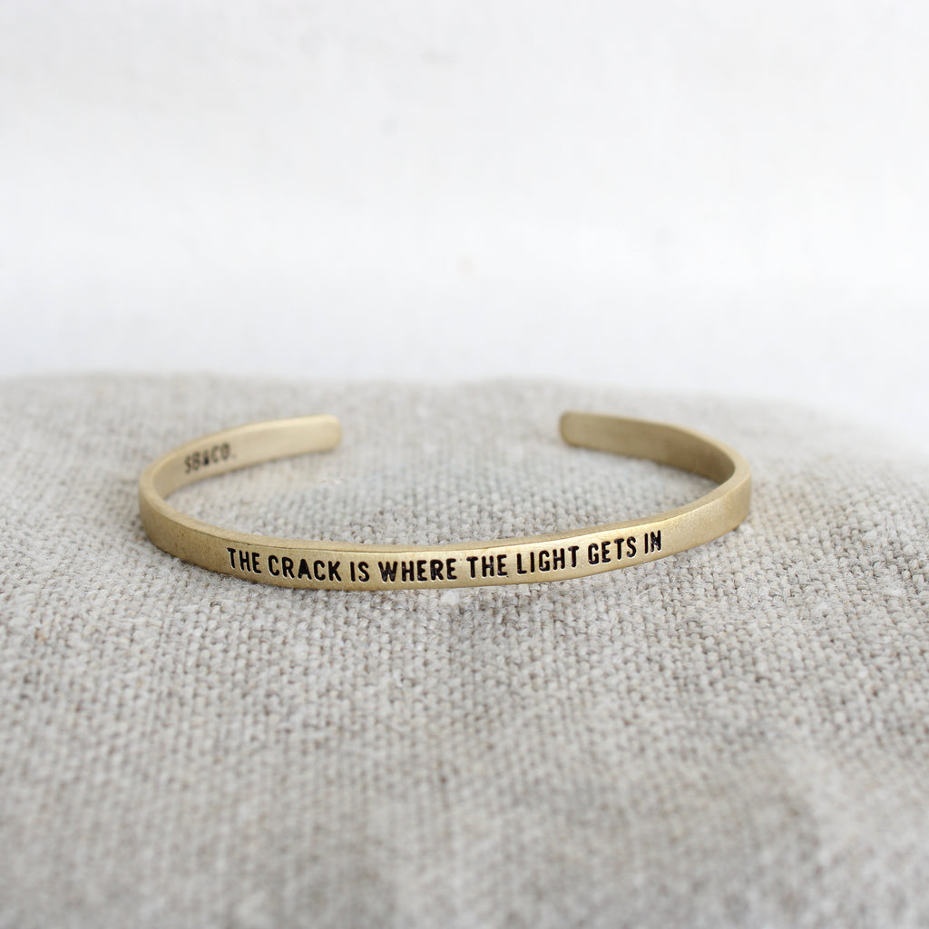Brass Cuff - The Crack is where the light gets in