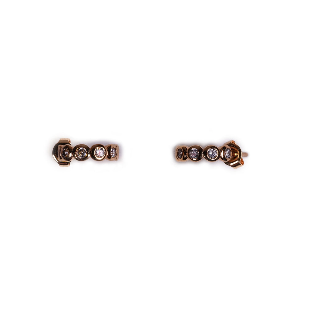 Gold Plated Bezel Cuff Earrings