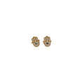 Hamsa Hand Gold Stud Earrings