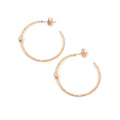 ***White Topaz Hammered Hoops - Gold Plated Brass