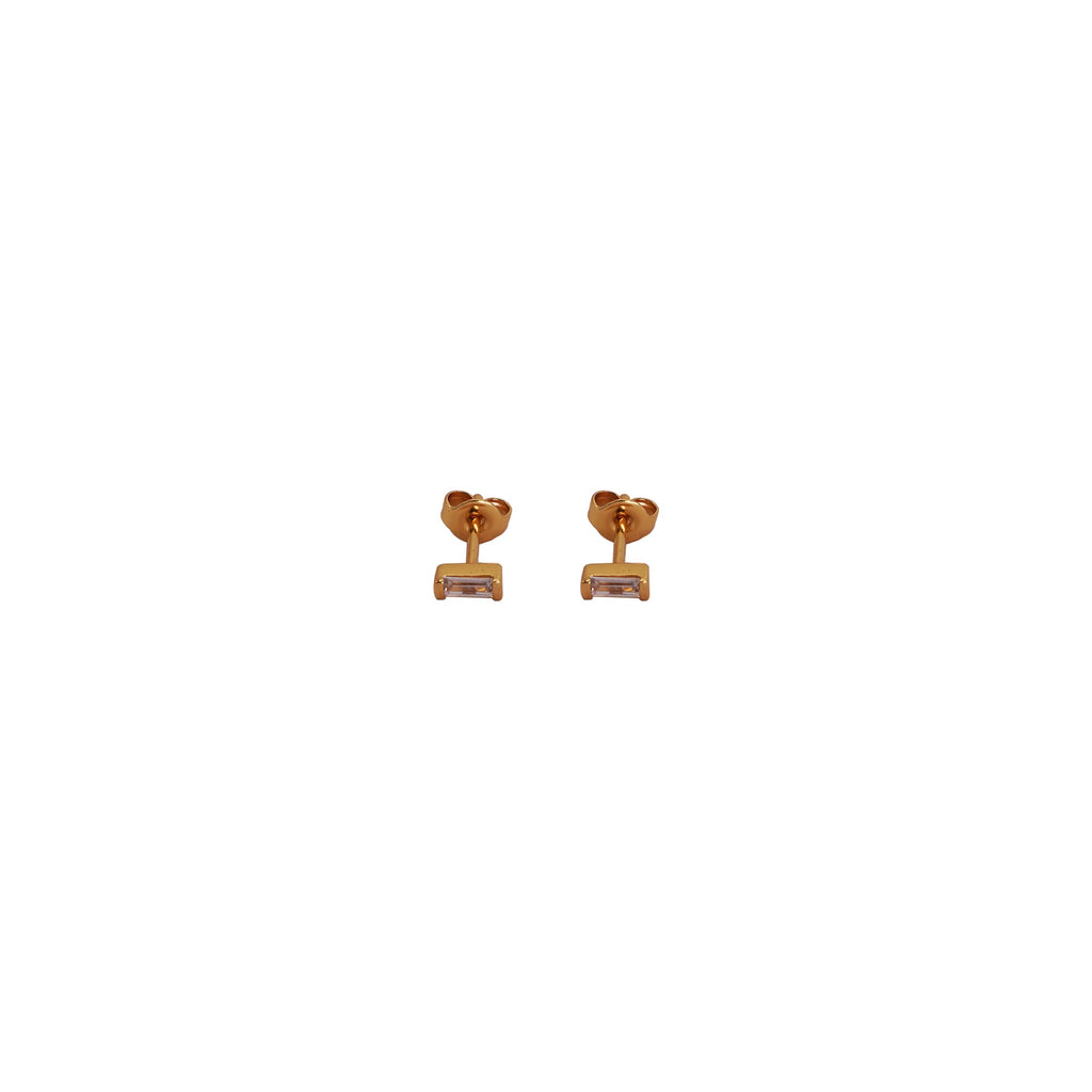 Tiny Single Bar Crystal Stud Earrings