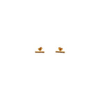 Crystal Bar Gold Stud Earrings