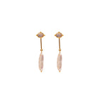 ***Moonstone Pearl Dangle Earrings