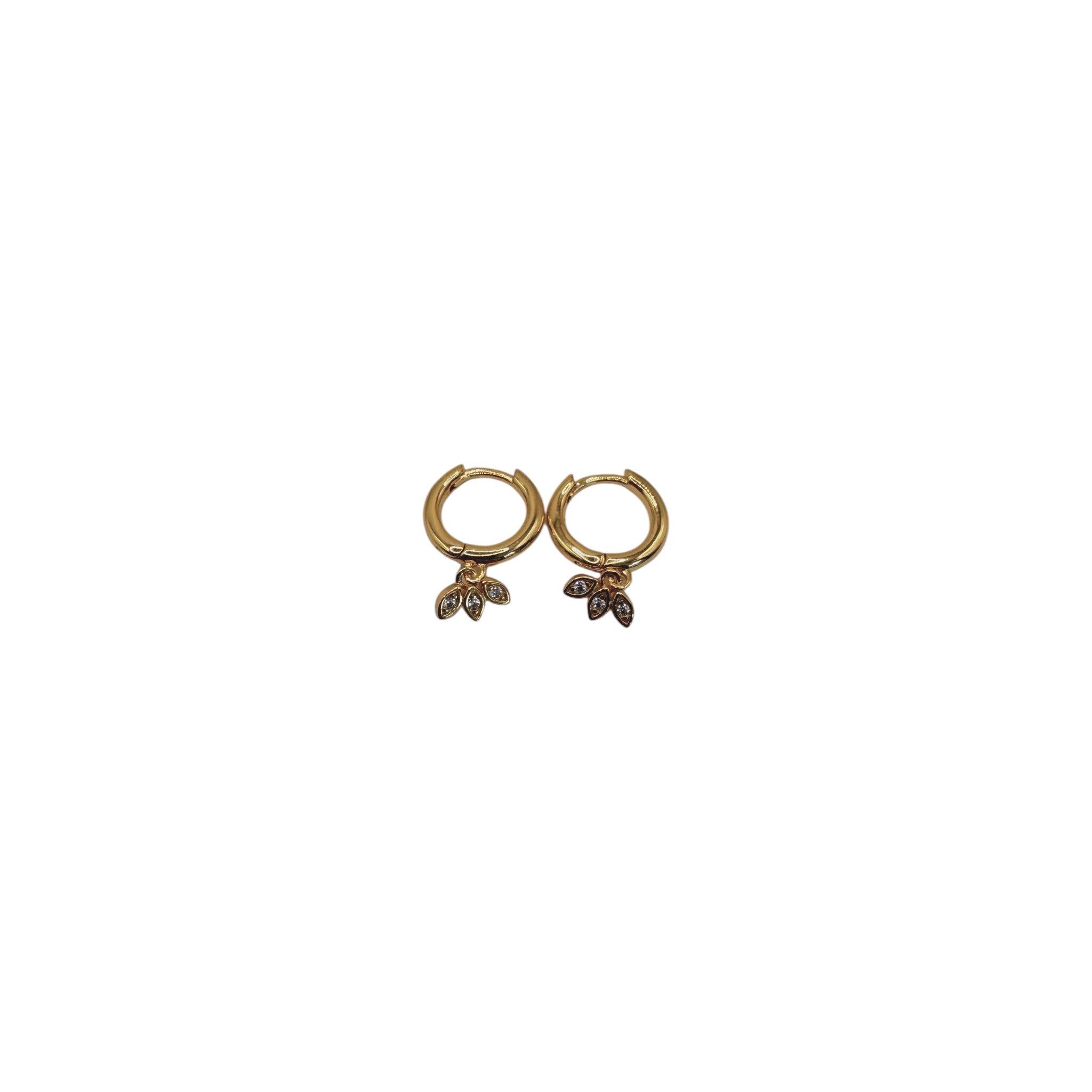 Hoop Earring - Three Petal Marquise