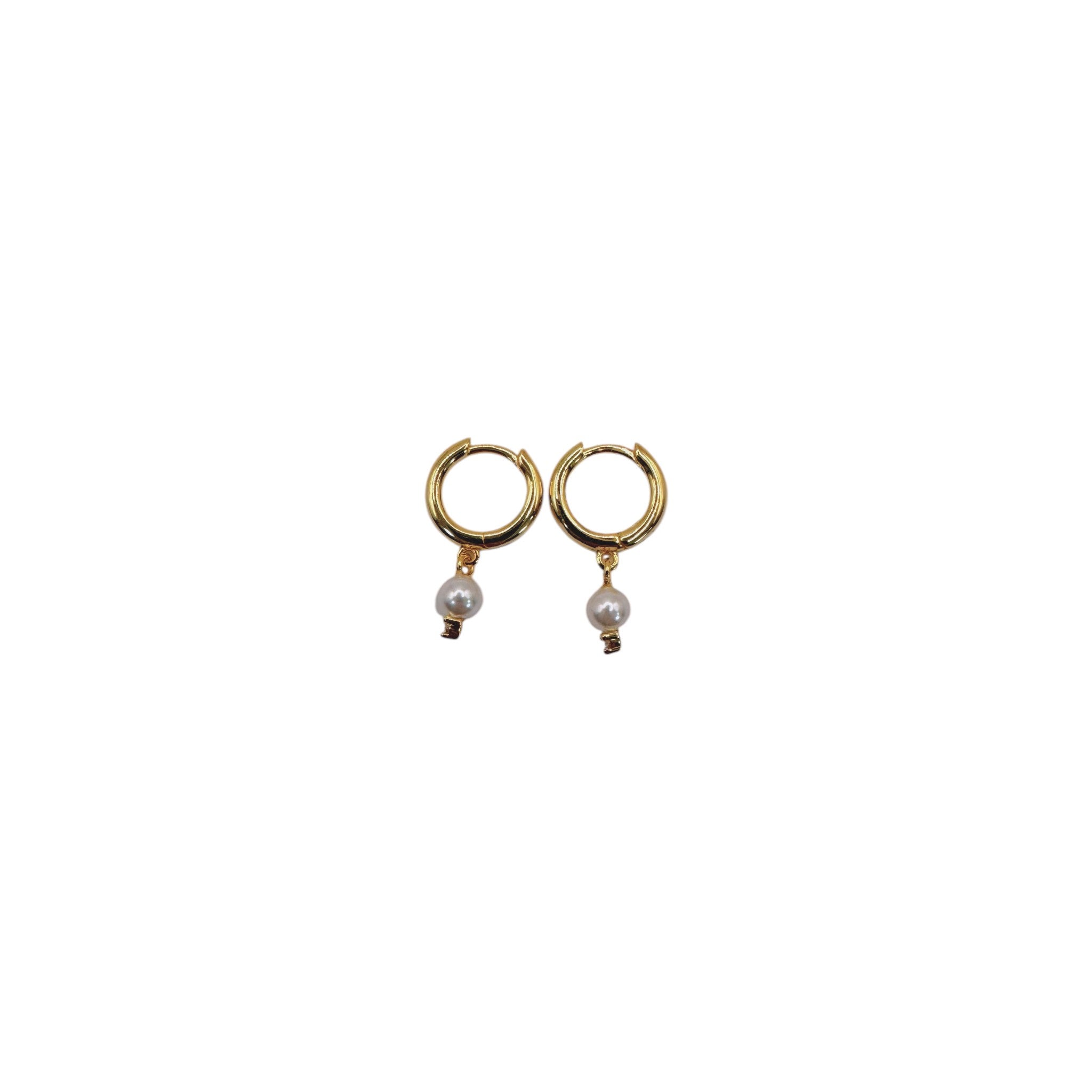 Hoop Earring - Pearl Dangle