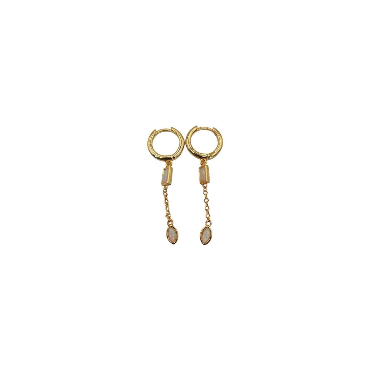 Opal Marquise Hoop Earring