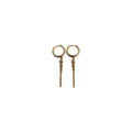 Hoop Earring - 3 Dot White CZ