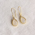 Rainbow Moonstone Dangle Teardrop Earrings