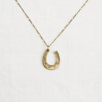Brass Horseshoe with Cz Stones Necklace