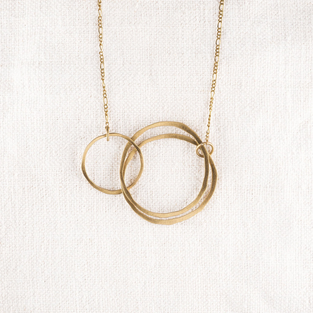 Brass Circle Link Necklace