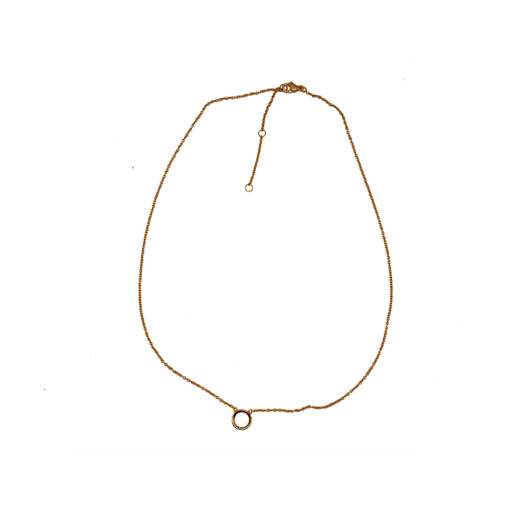 Gold Plated Circle Charm Necklace