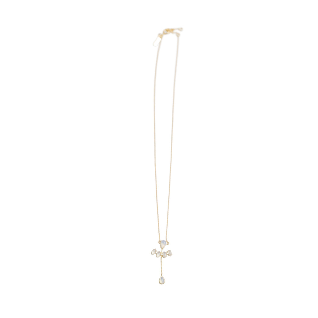 Moonstone Teardrop Dangle Necklace
