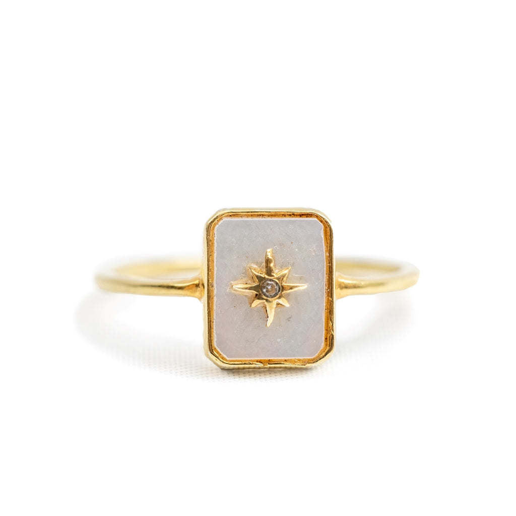 Mother of Pearl Starburst Ring