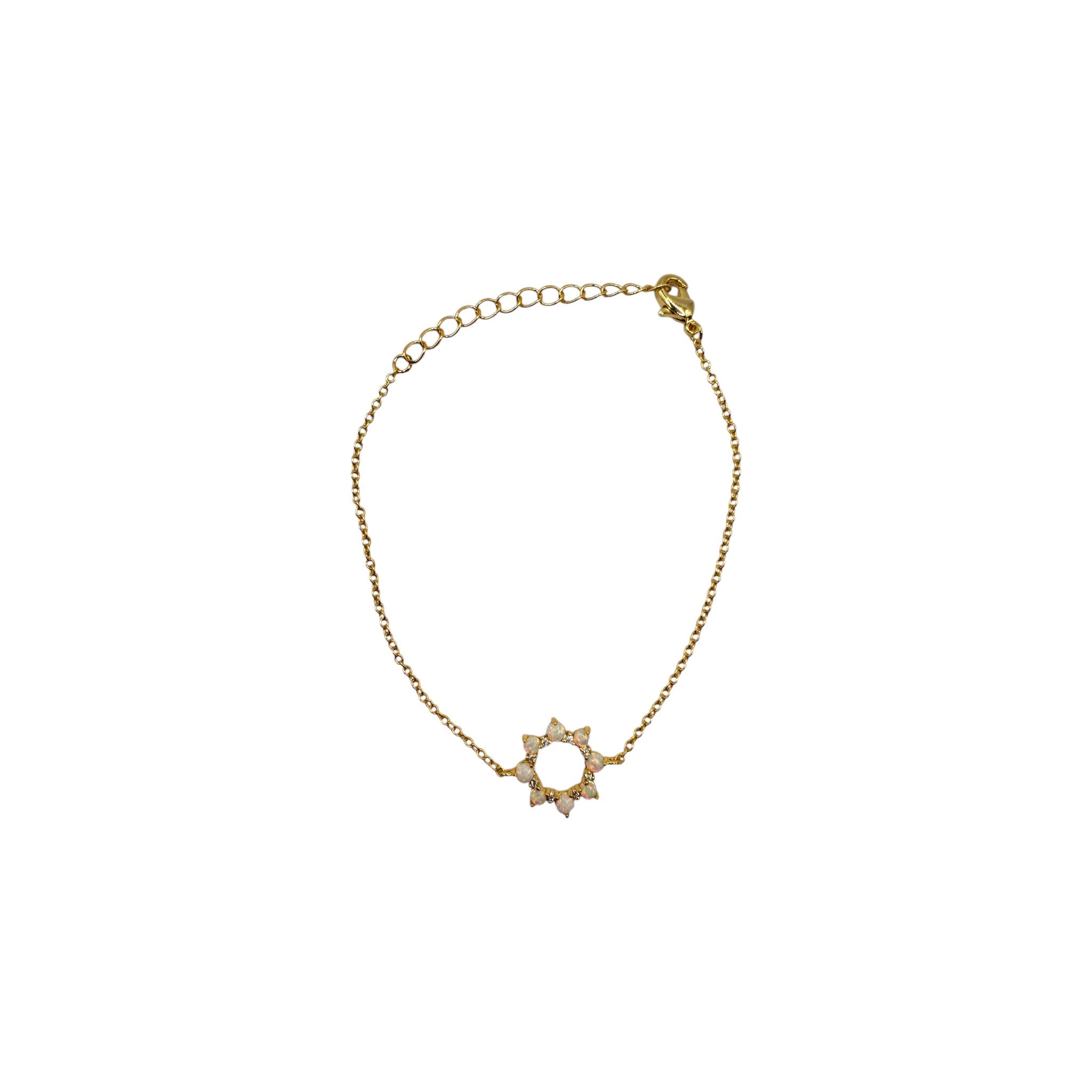 White Opal Circle Sun Bracelet