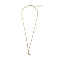 White Opal Crescent Moon pendant necklace