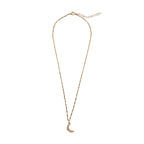 White Opal Crescent Moon pendant necklace