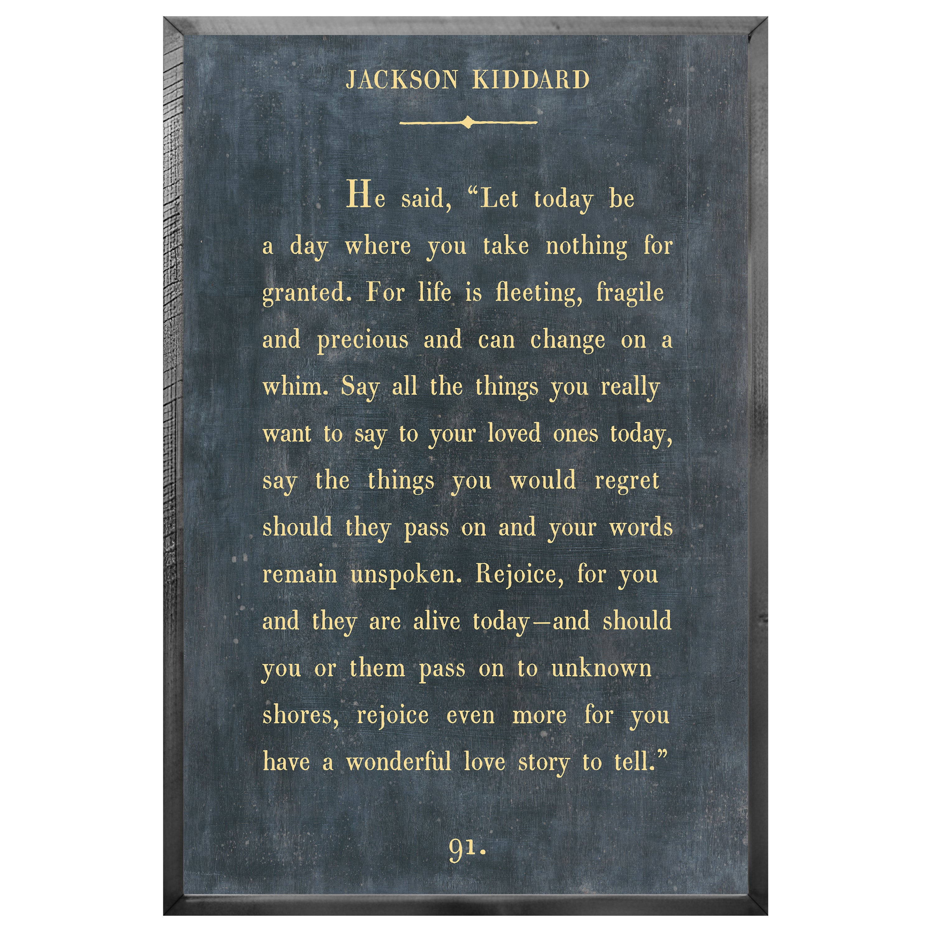 Jackson Kiddard Art Print (Grey Wood)