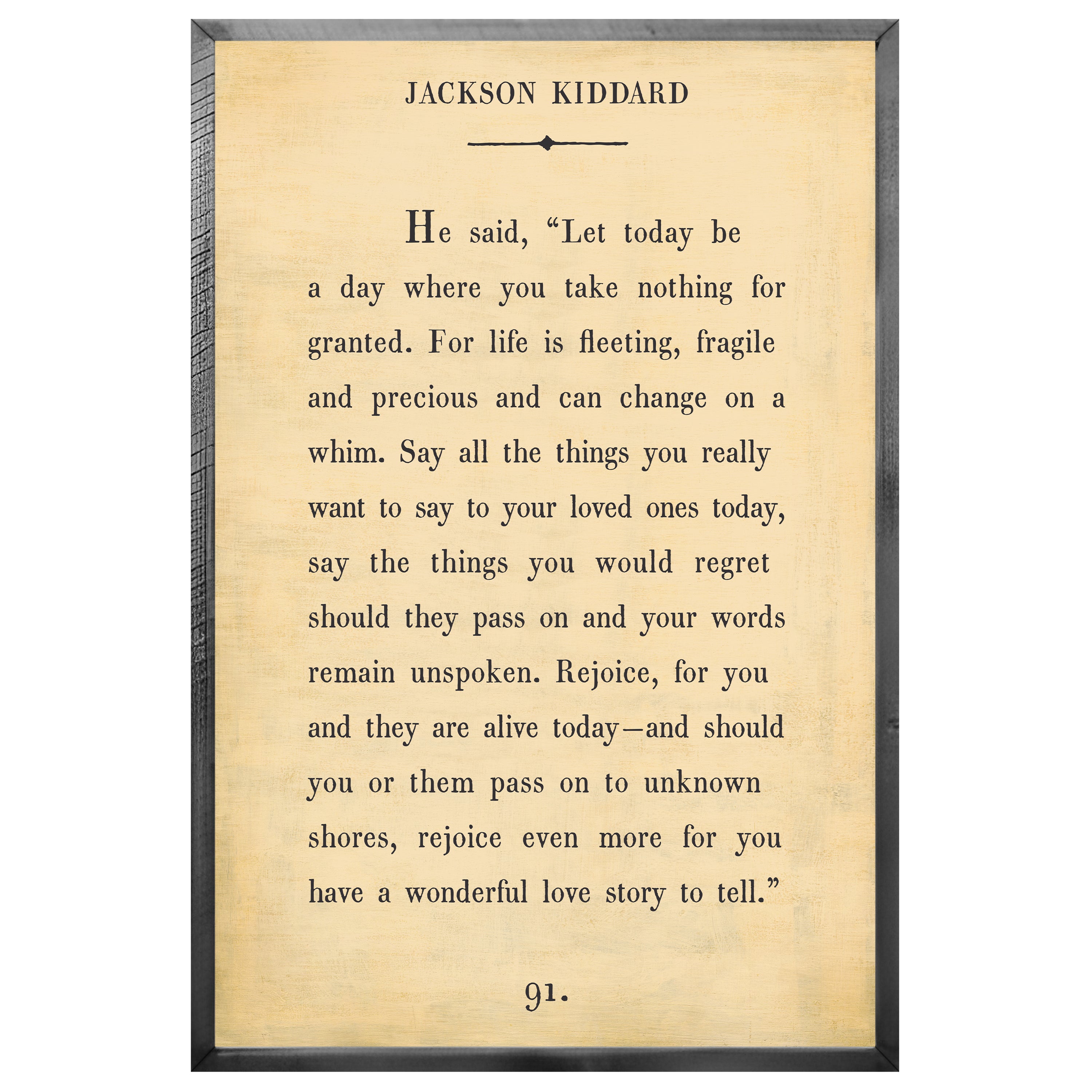Jackson Kiddard Art Print (Grey Wood)