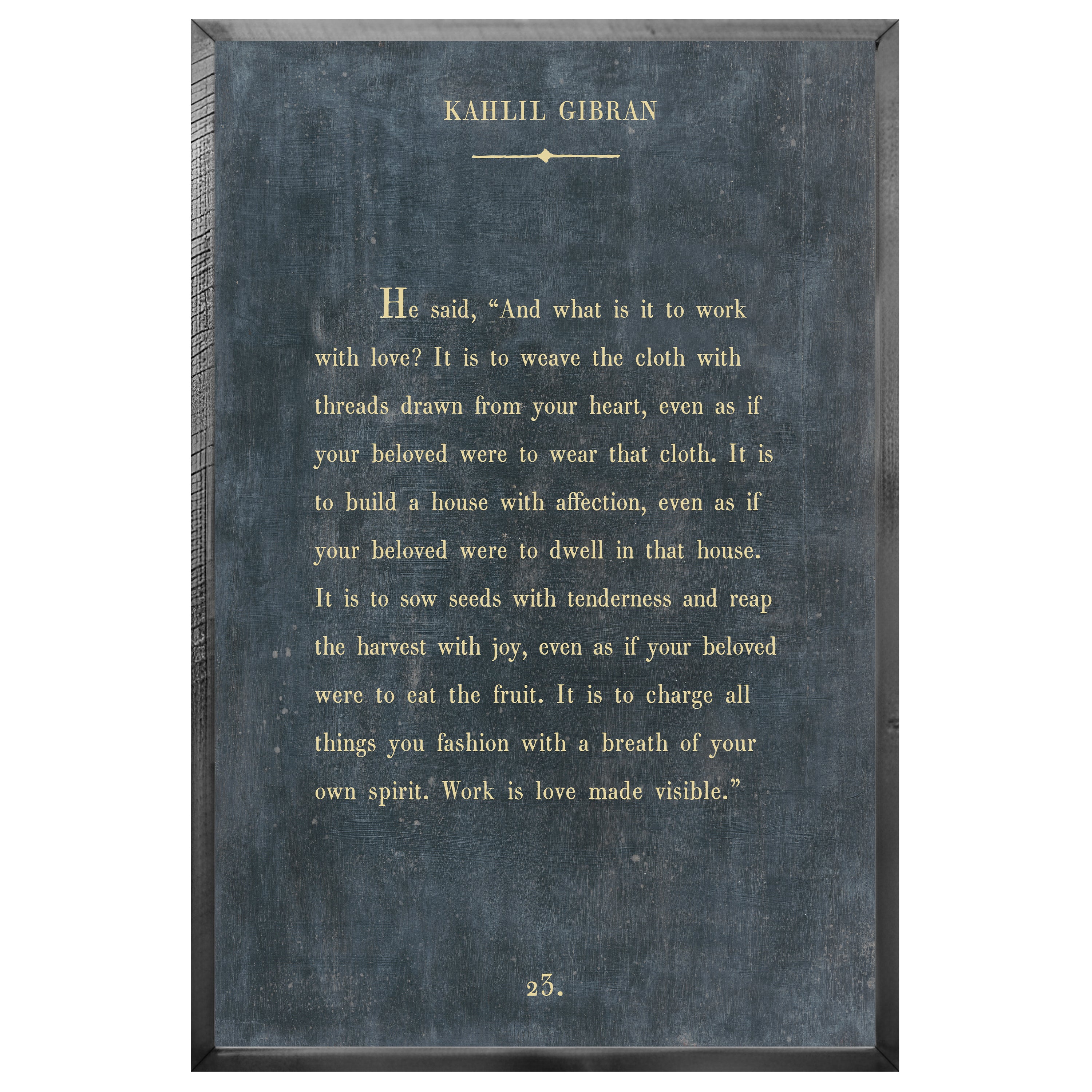 Kahlil Gibran - Book Collection (Grey Wood) - Art Print