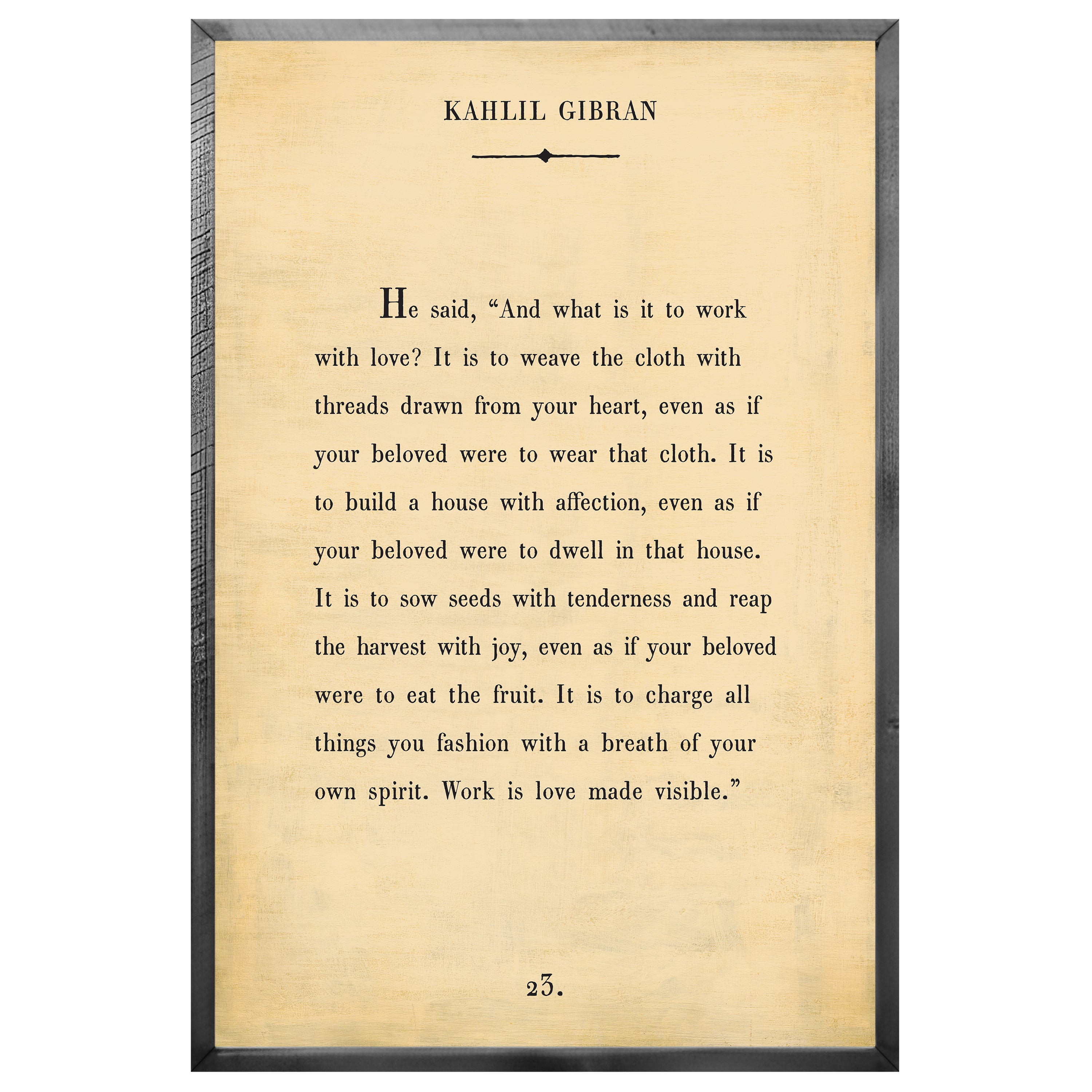 Kahlil Gibran - Book Collection (Grey Wood) - Art Print