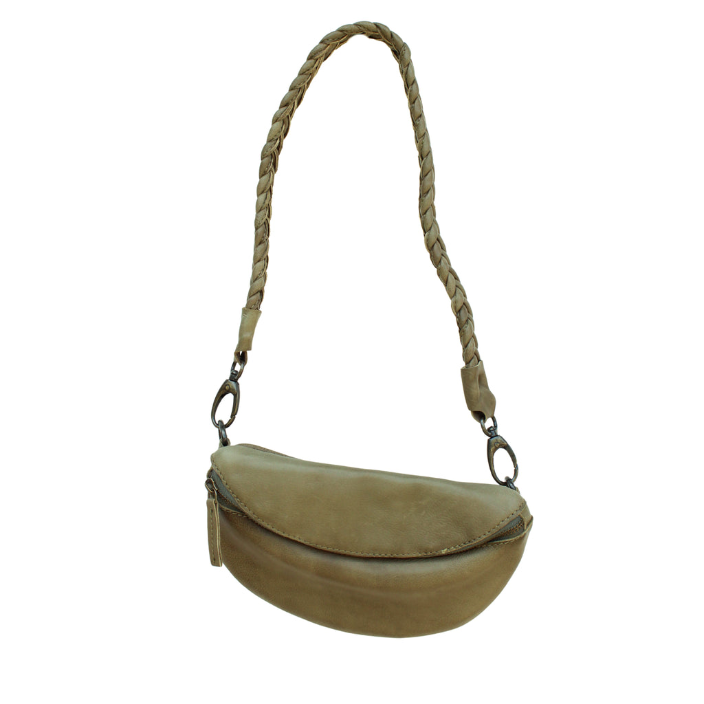 Braided Strap Small Bag Moss