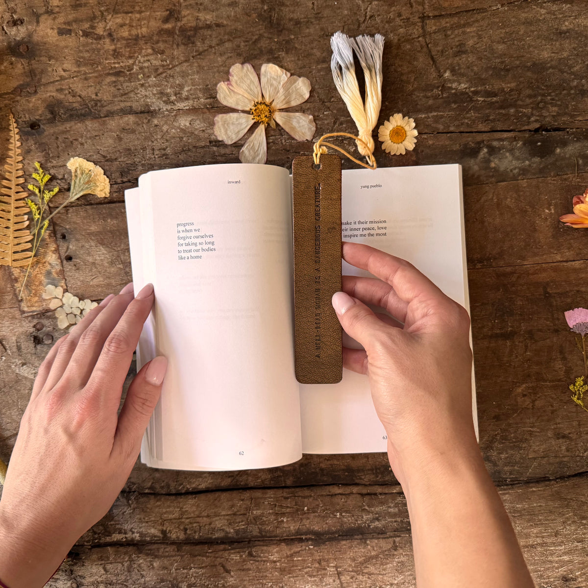 A Well-Read Woman Leather Bookmark