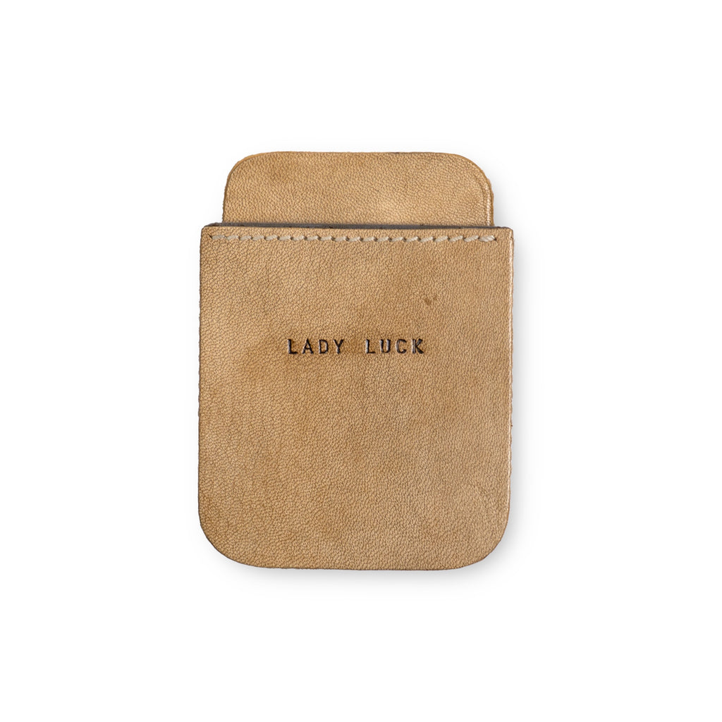 ***Lady Luck Leather Playing Card Case - Honey