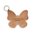You are more than beautiful Leather Butterfly Keychain 3"x3"