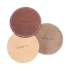 Bottoms Up Leather Coaster in Auburn - Set of 4