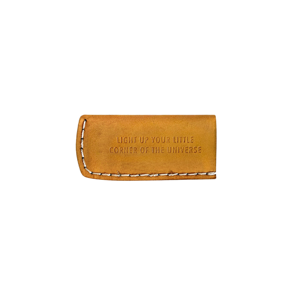 Corner of the Universe Leather Lighter Cover -  Mustard