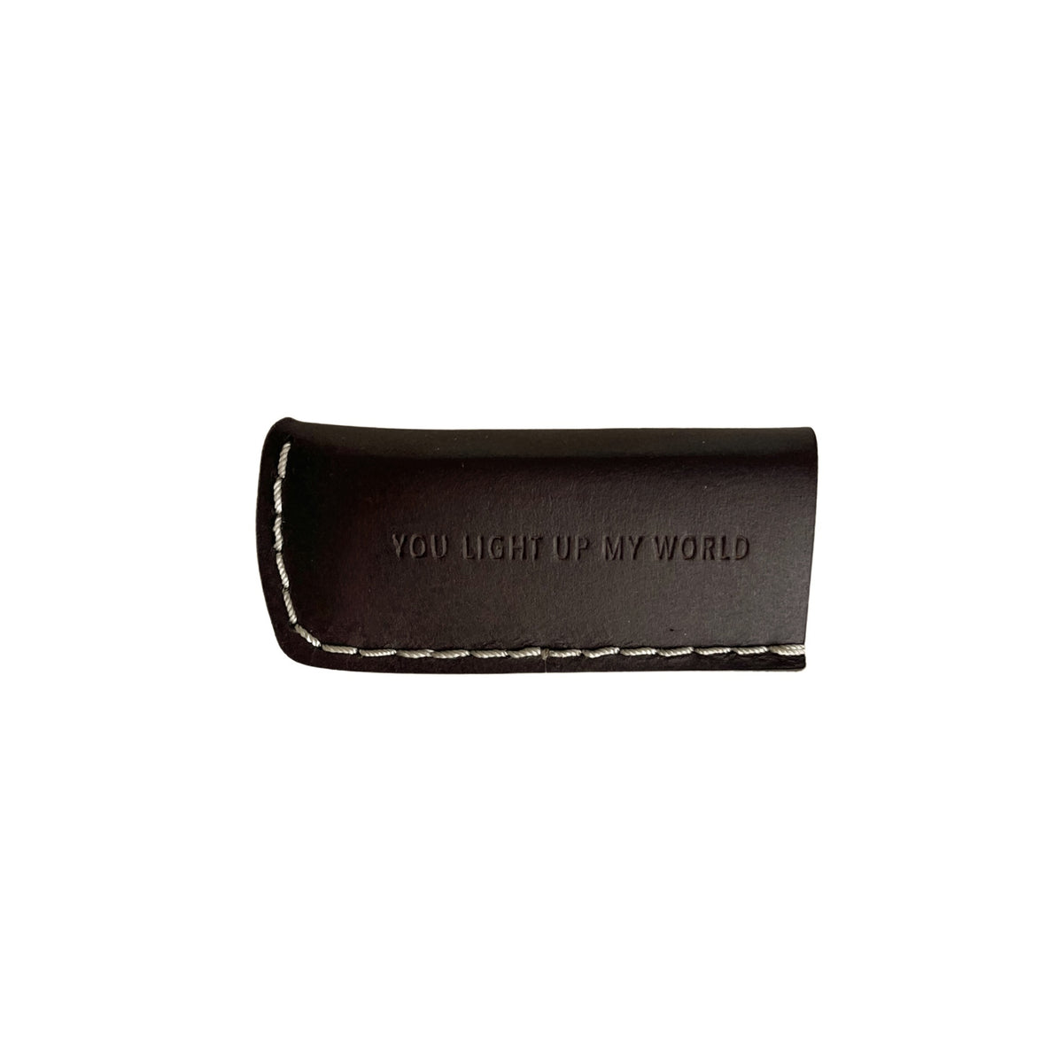 Light Up My World Leather Lighter Cover - Chocolate