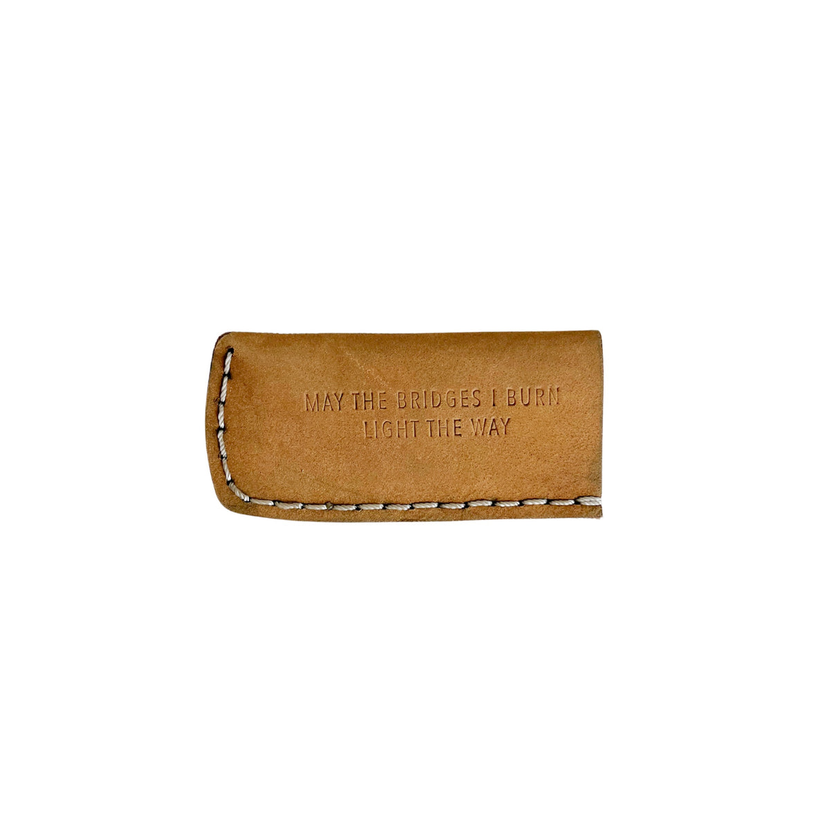 Light The Way Leather Lighter Cover - Camel