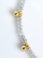 Gold Beaded Dangling Bracelet - Labradorite