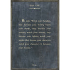 Lao Tzu Art Print - Grey Wood