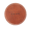 Drinks On Me Leather Coaster in Auburn - Set of 4