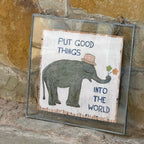 Good Things Elephant Art Poster - 8" x 8"